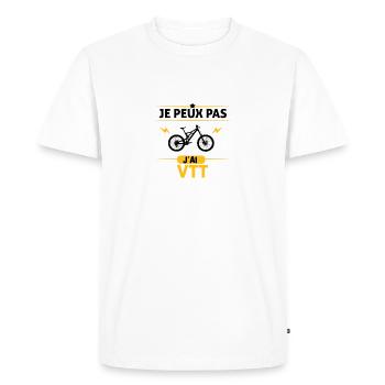 Je Peux Pas J'ai VTT - T-shirt Premium bio Homme - blanc - Devant - Nico (187cm)