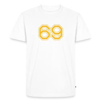 Année 69 - T-shirt Premium bio Homme - blanc - Devant - Nico (187cm)