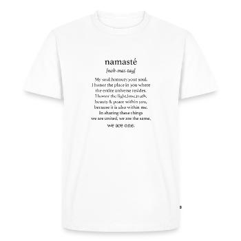 Namaste - T-shirt Premium bio Homme - blanc - Devant - Nico (187cm)
