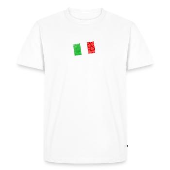 Italy Italian flag with hearts - Men's Premium Organic T-Shirt - white - Front - Nico (187cm)
