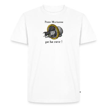 Penn Marianne pe he revr ? - Fond clair - T-shirt Premium bio Homme - blanc - Devant - Nico (187cm)