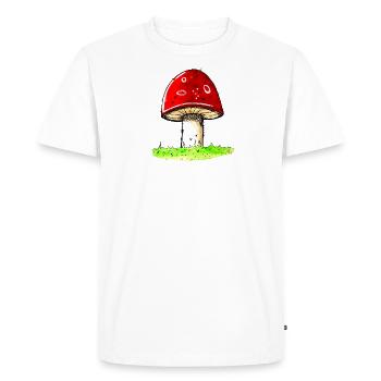 Champignon - porte-bonheur porte-bonheur porte-bonheur - T-shirt Premium bio Homme - blanc - Devant - Nico (187cm)