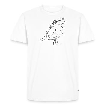 Robin Hood Rouge-gorge noir - T-shirt Premium bio Homme - blanc - Devant - Nico (187cm)