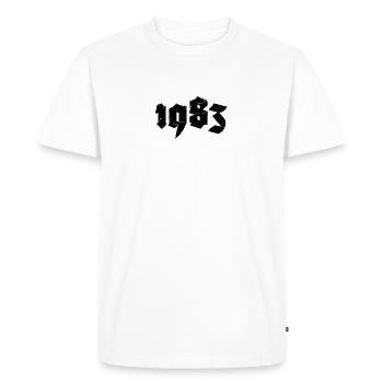 Jahr 1983 - T-shirt Premium bio Homme - blanc - Devant - Nico (187cm)