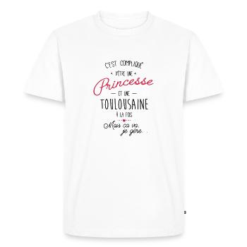 princesse et Toulousaine - T-shirt Premium bio Homme - blanc - Devant - Nico (187cm)