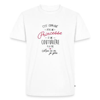 princesse et couturière - T-shirt Premium bio Homme - blanc - Devant - Nico (187cm)