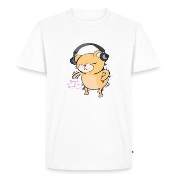 Ours dansant - T-shirt Premium bio Homme - blanc - Devant - Nico (187cm)