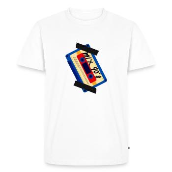 Mix 90's Casette - T-shirt Premium bio Homme - blanc - Devant - Nico (187cm)