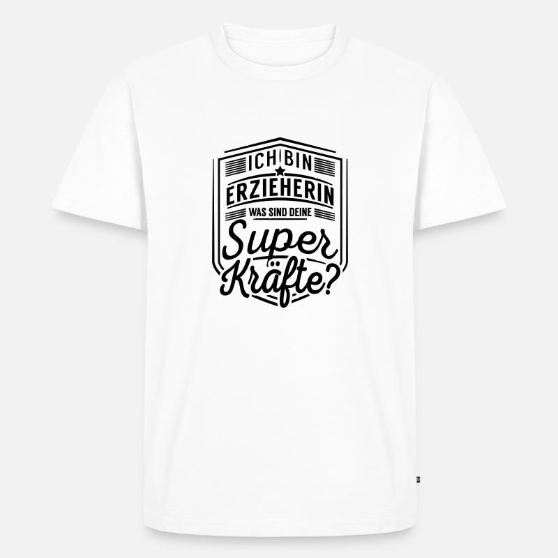 Erzieherin - Superkräfte - Männer Premium Bio T-Shirt - Weiß