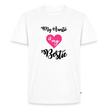 My auntie is my bestie - T-shirt Premium bio Homme - blanc - Devant - Nico (187cm)
