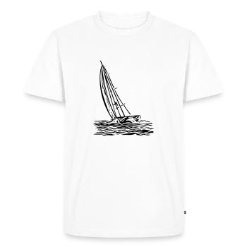 Voilier au vent - T-shirt Premium bio Homme - blanc - Devant - Nico (187cm)