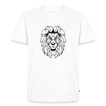 Dessin de polygone de lion - T-shirt Premium bio Homme - blanc - Devant - Nico (187cm)