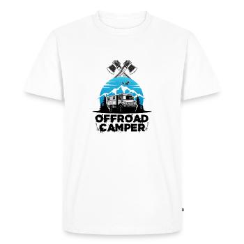 Camping camping tout-terrain Camping-car Camping-car WoMo - T-shirt Premium bio Homme - blanc - Devant - Nico (187cm)