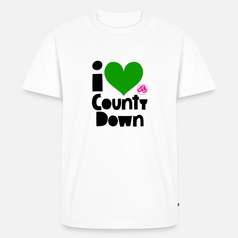 Grafschaft Down - Männer Premium Bio T-Shirt - Weiß