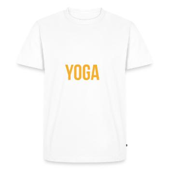 Eat Sleep Yoga Repeat - T-shirt Premium bio Homme - blanc - Devant - Nico (187cm)