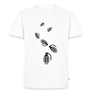 Icône d’arme à grenade - T-shirt Premium bio Homme - blanc - Devant - Nico (187cm)