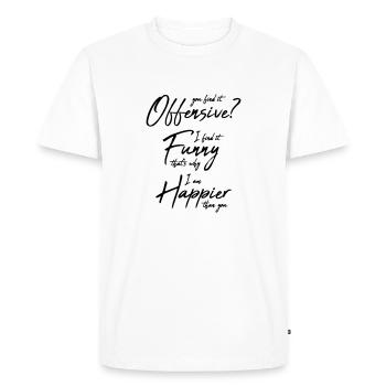 You find it offensive - Männer Premium Bio T-Shirt - Weiß - Vorne - Nico (187cm)