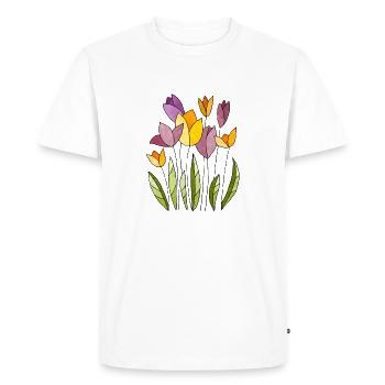 Flowers - Men's Premium Organic T-Shirt - white - Front - Nico (187cm)