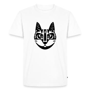 Illustration of a portrait of a cat, vector - Men's Premium Organic T-Shirt - white - Front - Nico (187cm)