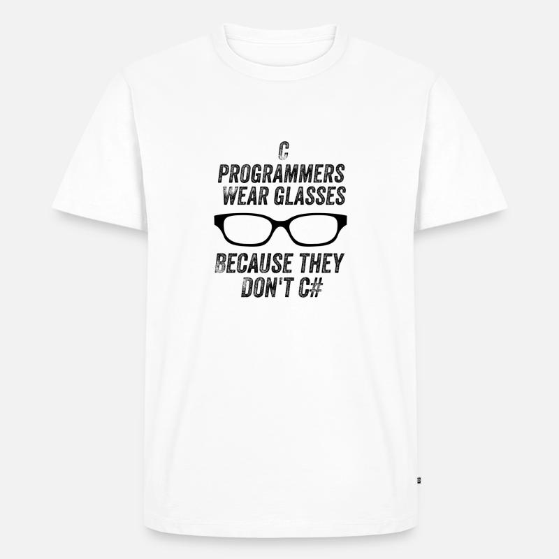 Lustige C-Programmierer - Männer Premium Bio T-Shirt - Weiß