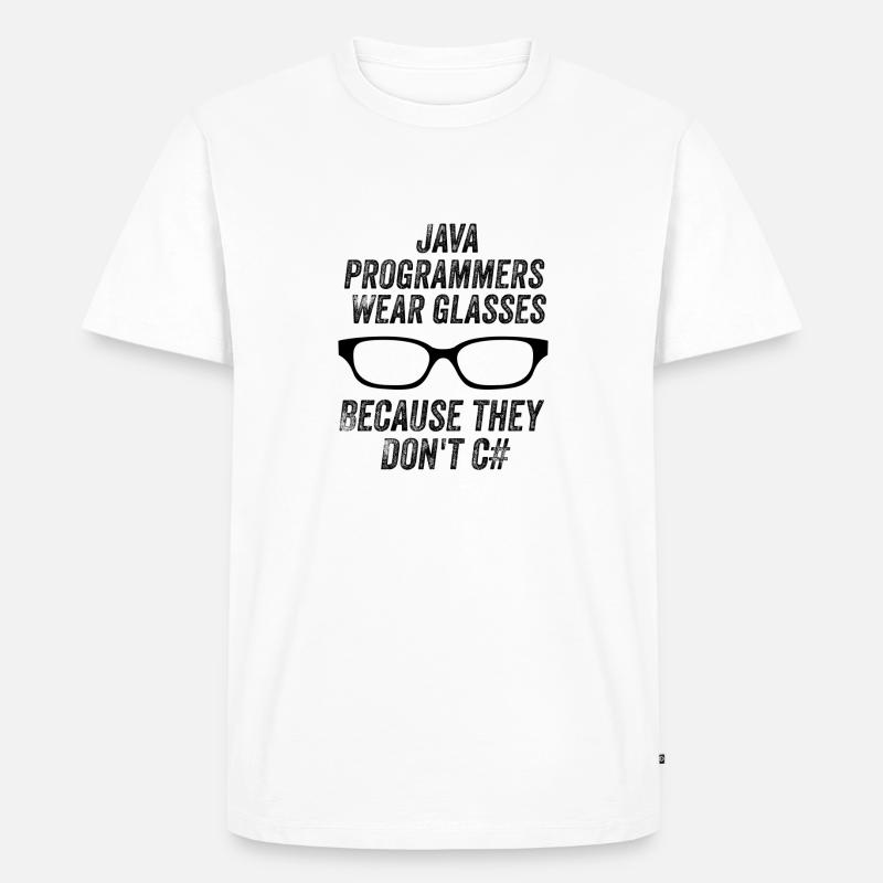 Lustige Java-Programmierer - Männer Premium Bio T-Shirt - Weiß