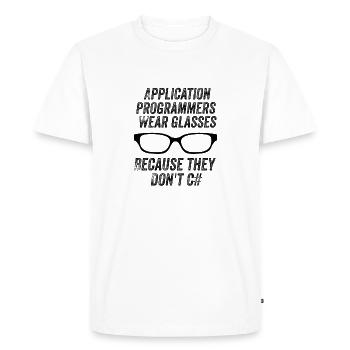 Funny Programmers - Men's Premium Organic T-Shirt - white - Front - Nico (187cm)