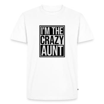 at The Crazy Aunt - Men's Premium Organic T-Shirt - white - Front - Nico (187cm)