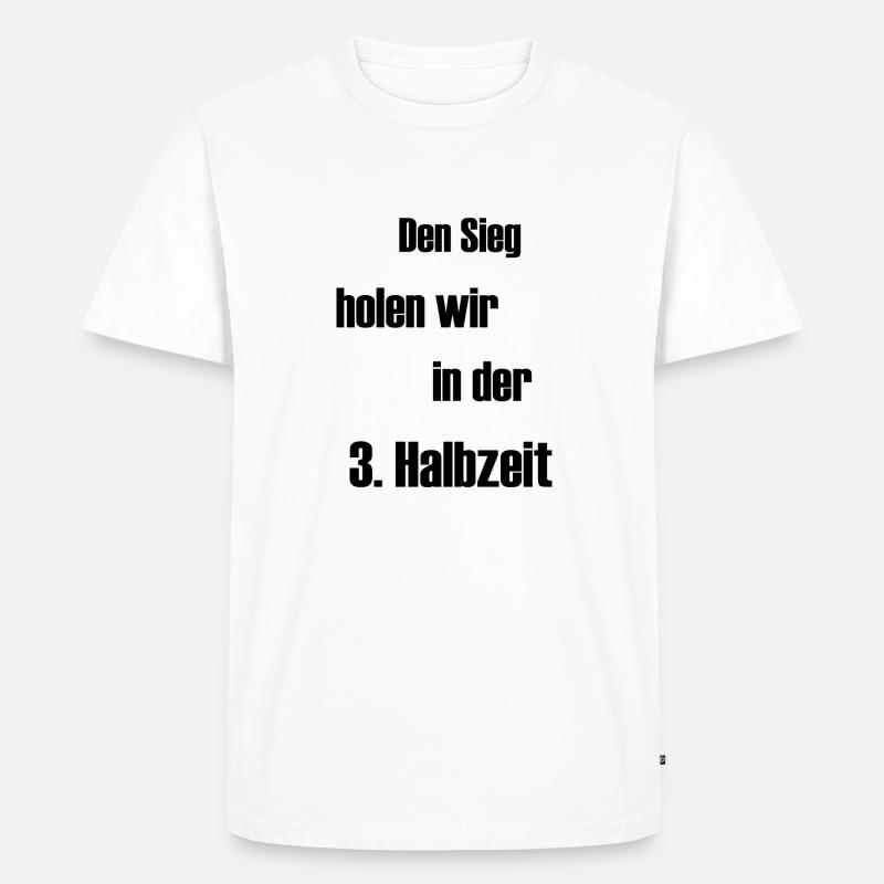 3. Halbzeit - Männer Premium Bio T-Shirt - Weiß