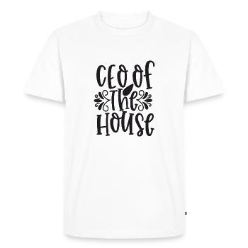 PDG de la maison - T-shirt Premium bio Homme - blanc - Devant - Nico (187cm)