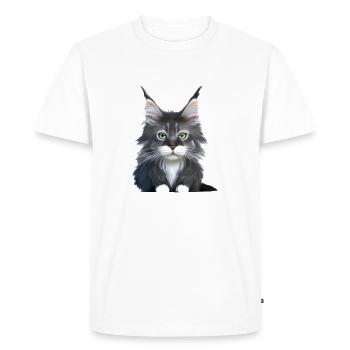 Cat Owner Maine Coon Cat Kitten Male - Men's Premium Organic T-Shirt - white - Front - Nico (187cm)