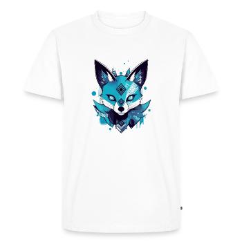 Azi the blue fox - Men's Premium Organic T-Shirt - white - Front - Nico (187cm)