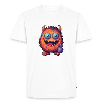 Little monster "Kuller" in comic style - Men's Premium Organic T-Shirt - white - Front - Nico (187cm)