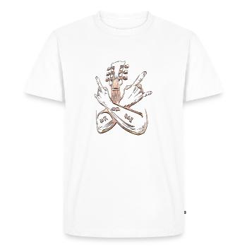Groupe de musique rock Guitare rétro Heavy Metal vintage - T-shirt Premium bio Homme - blanc - Devant - Nico (187cm)