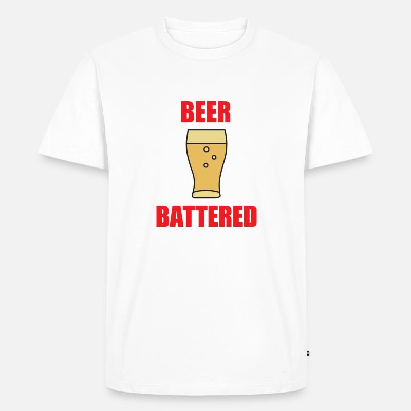 Bier pantered schwarz - Männer Premium Bio T-Shirt - Weiß