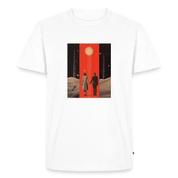To the moon and back collage - Men's Premium Organic T-Shirt - white - Front - Nico (187cm)