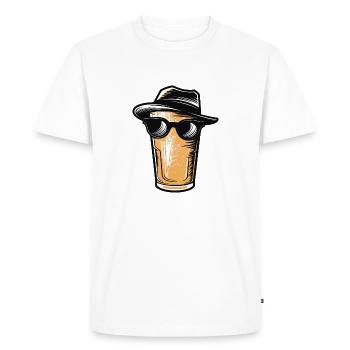 Beer with sunglasses, hat, bachelor party - Men's Premium Organic T-Shirt - white - Front - Nico (187cm)