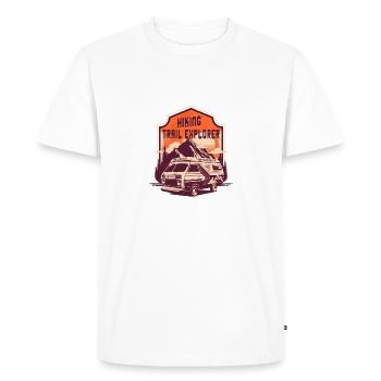 Hiking Trail Explorer Wildlife Forest Outdoor - Men's Premium Organic T-Shirt - white - Front - Nico (187cm)