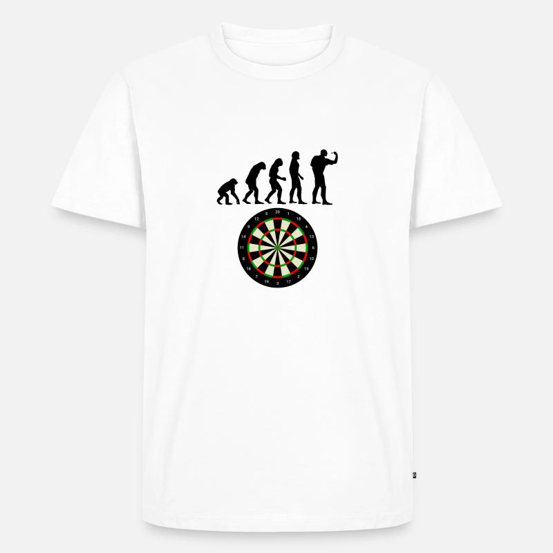 Die Dart Evolution - Männer Premium Bio T-Shirt - Weiß