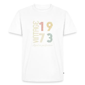 Birthday gift 51 years old - 1973 - Men's Premium Organic T-Shirt - white - Front - Nico (187cm)