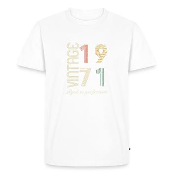 Cadeau d’anniversaire 53 ans - 1971 - T-shirt Premium bio Homme - blanc - Devant - Nico (187cm)