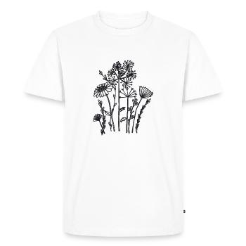 Fleurs séchées noires - T-shirt Premium bio Homme - blanc - Devant - Nico (187cm)