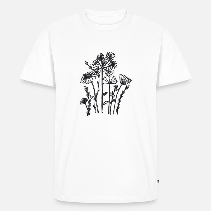 trockenblumen schwarz - Männer Premium Bio T-Shirt - Weiß