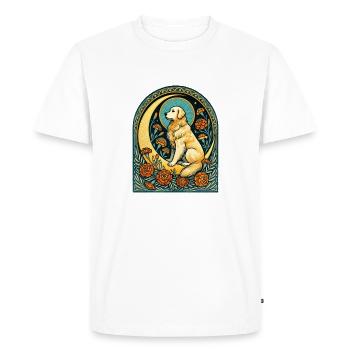 Golden Retriever Moon - Men's Premium Organic T-Shirt - white - Front - Nico (187cm)