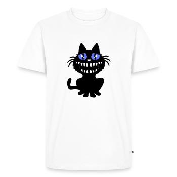 Crazy Monster Cat Halloween Horreur Dents Fun - T-shirt Premium bio Homme - blanc - Devant - Nico (187cm)