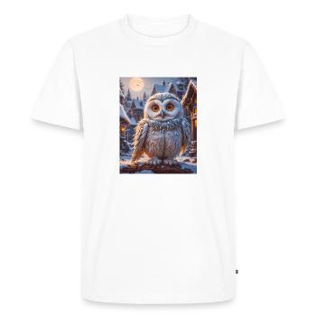 Oiseaux super mignons – Harfang des neiges - T-shirt Premium bio Homme - blanc - Devant - Nico (187cm)