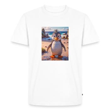 super cute birds around the world – Pinguin - Men's Premium Organic T-Shirt - white - Front - Nico (187cm)