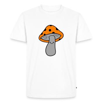 Pilz Mushroom - Men's Premium Organic T-Shirt - white - Front - Nico (187cm)