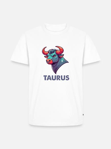 Taurus Cartoon - Men's Premium Organic T-Shirt - white