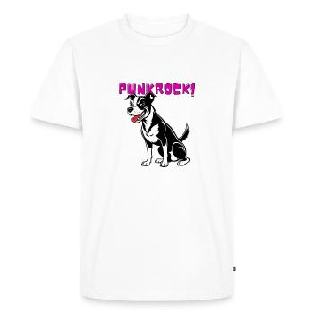 Punk Rock Chien - T-shirt Premium bio Homme - blanc - Devant - Nico (187cm)
