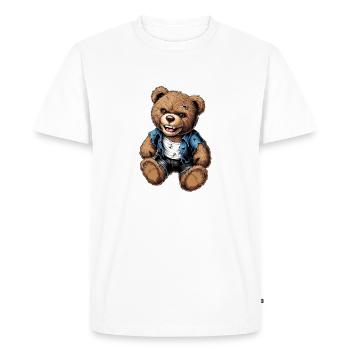 Teddy - Rock on ! - T-shirt Premium bio Homme - blanc - Devant - Nico (187cm)